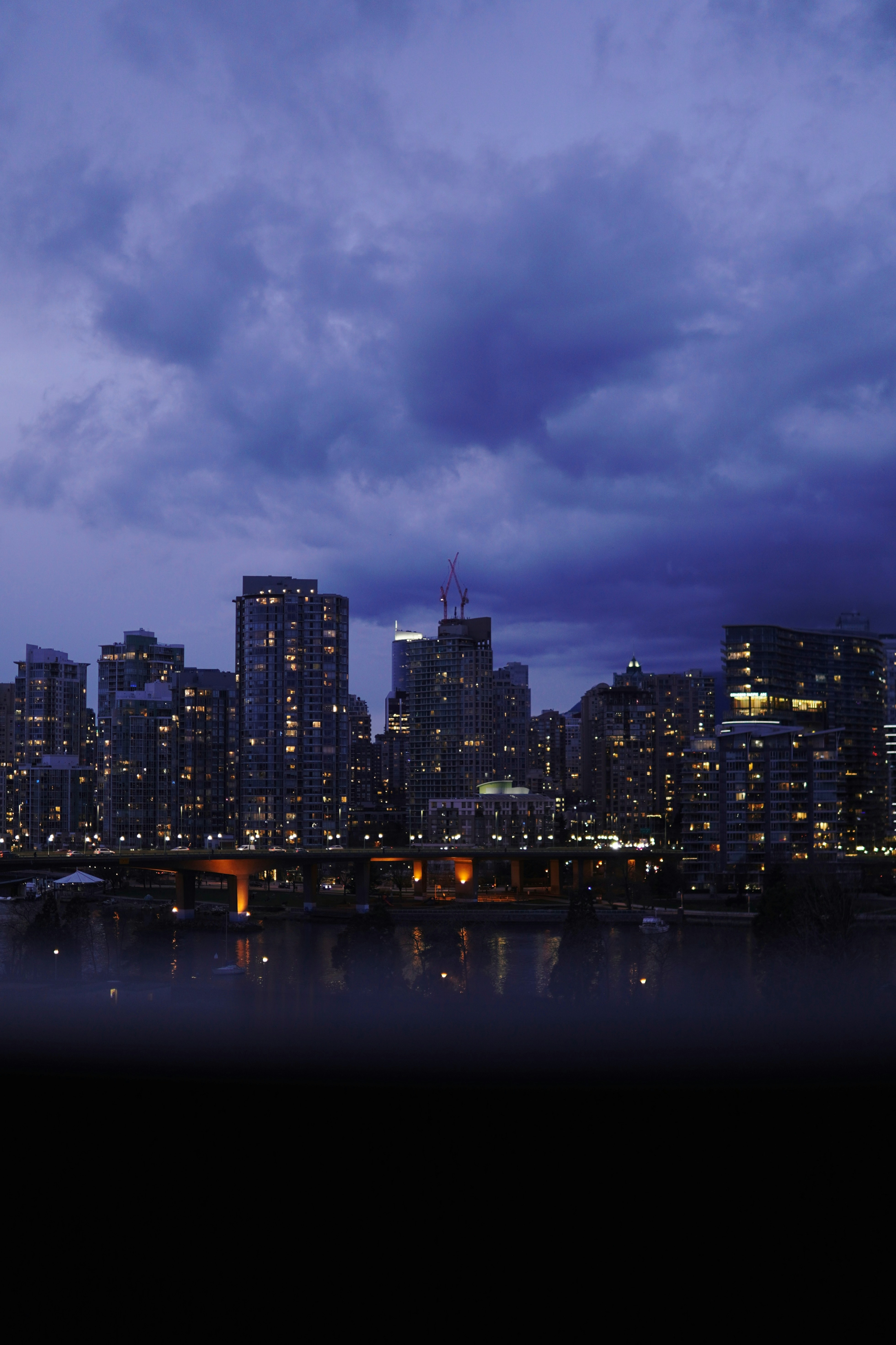 Dusk skyline of a global city